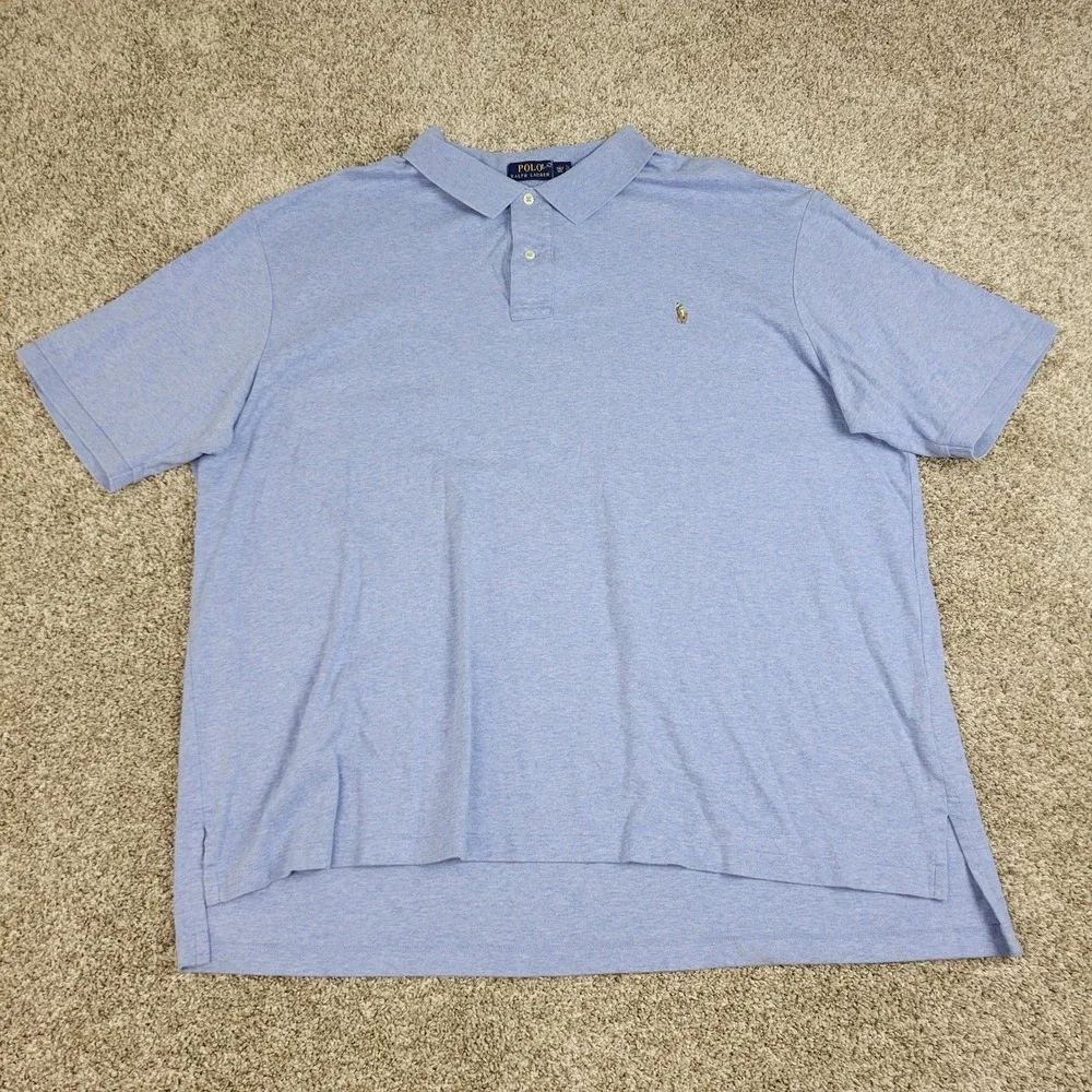 Polo Ralph Lauren Pima Soft Touch Mens 3XLT Light Blue Flesh Pony Stretch Knit